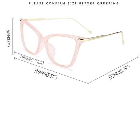 Oversized Cat Eye Glasses Frame with Clear Lenses - Picture 4 of 14